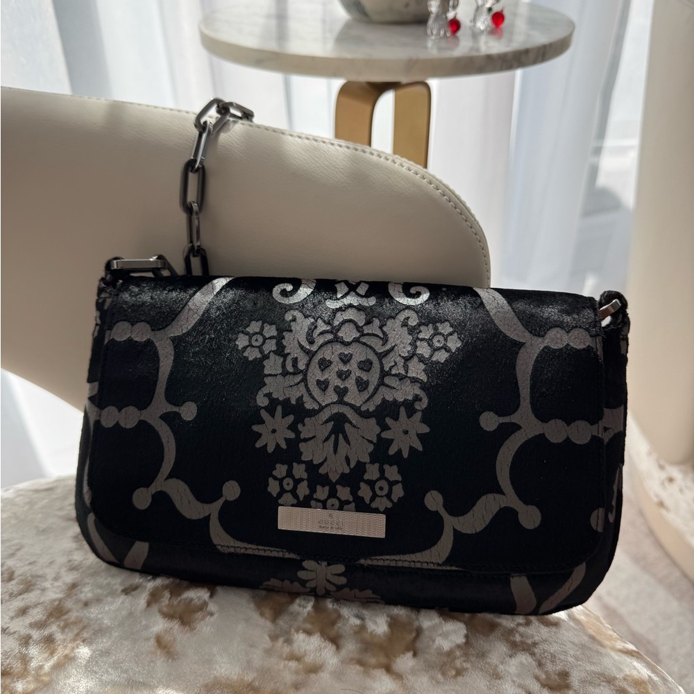 Vintage Gucci Tom Ford Velvet Devoré Chain Shoulder Bag